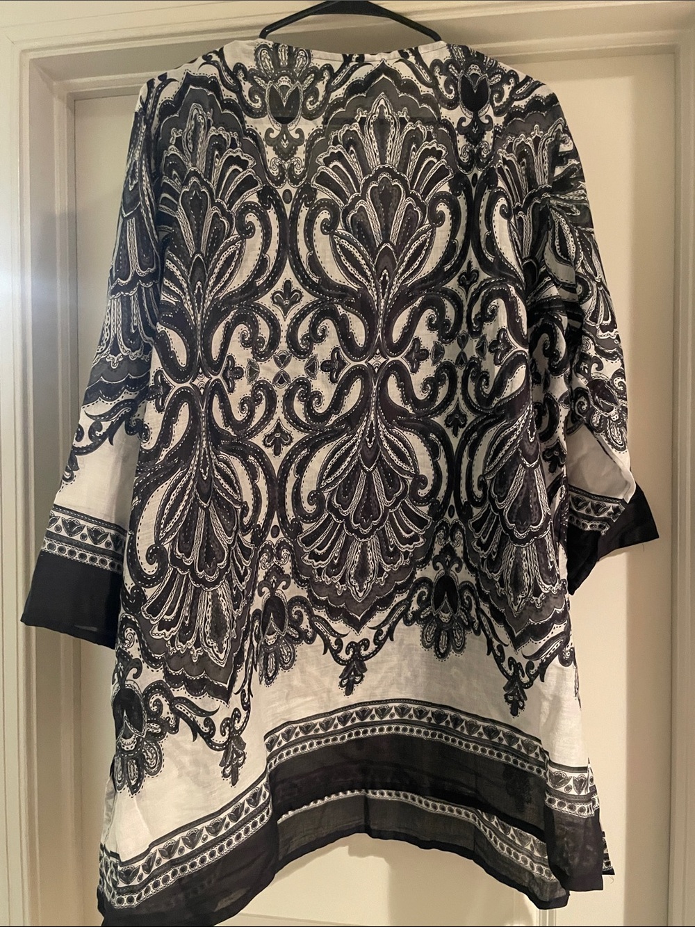 Aqua Blu Black & White Paisley Embellished Tunic - Picture 7 of 7